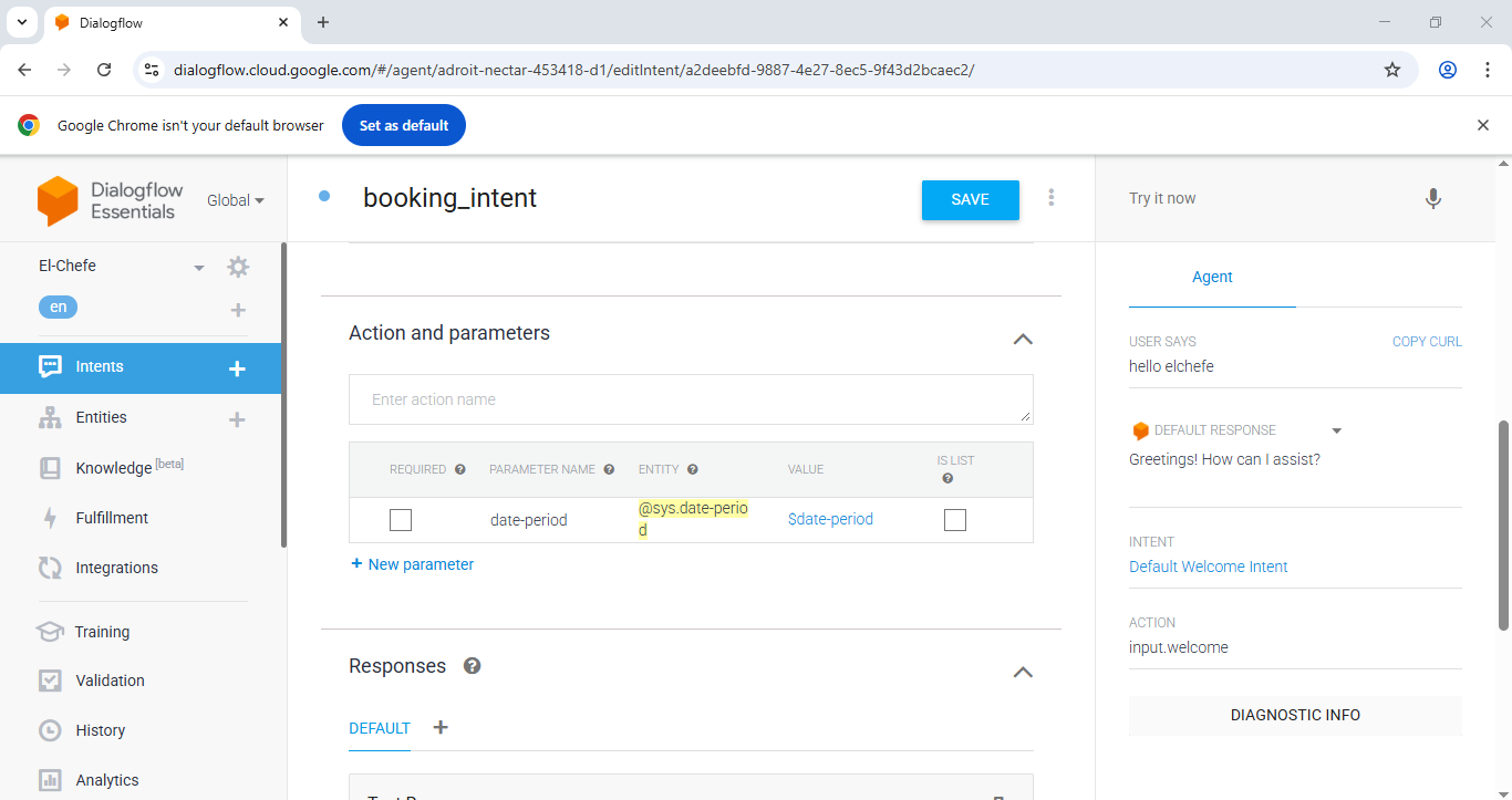 dialog flow chatbot Screenshot 2