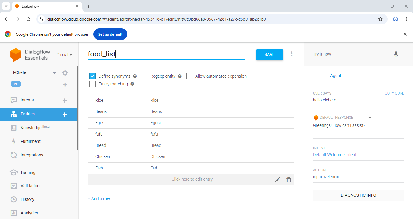 dialog flow chatbot Screenshot 3
