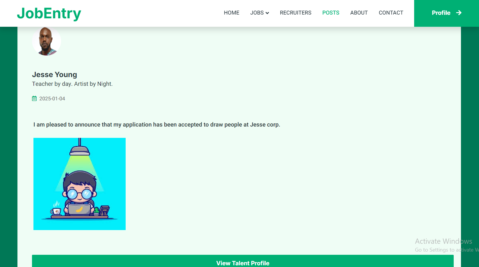 JobEntry Web Application Image 6